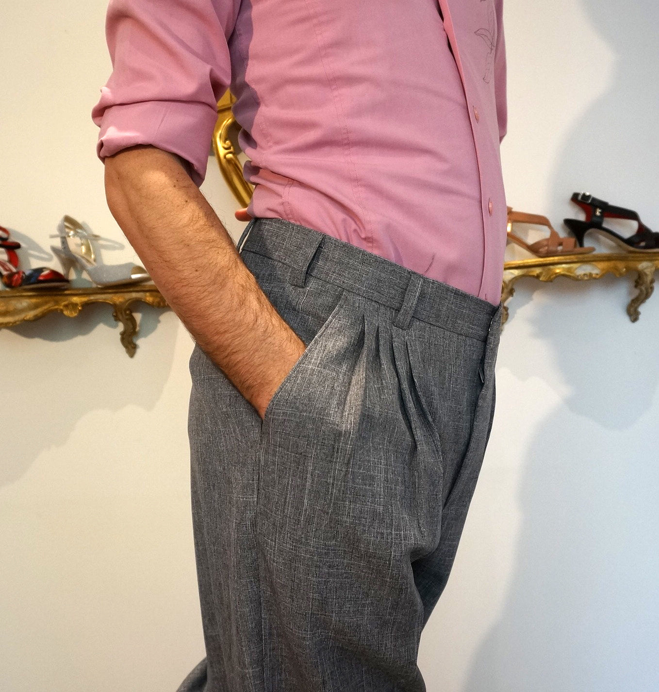 4 Corazones Pantalon gris clair chiné. PAS DE COMMANDE POUR CE PRODUIT