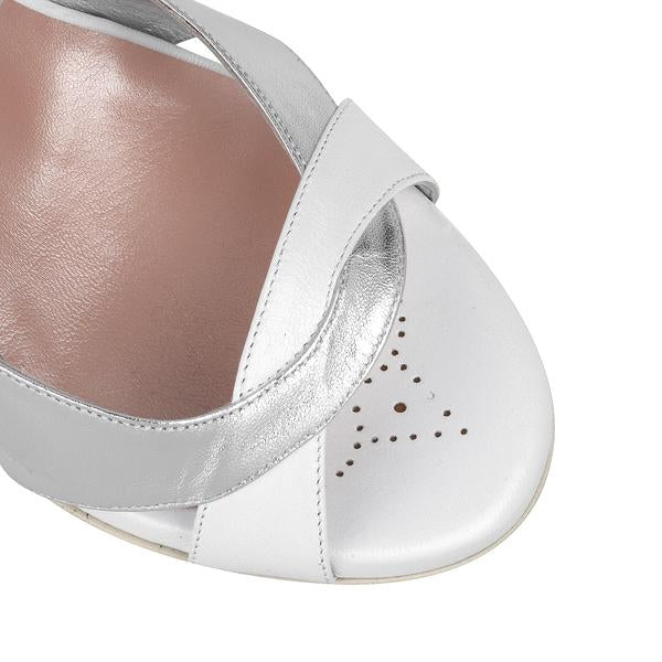 Princesse Tango A16 cuir blanc et argent