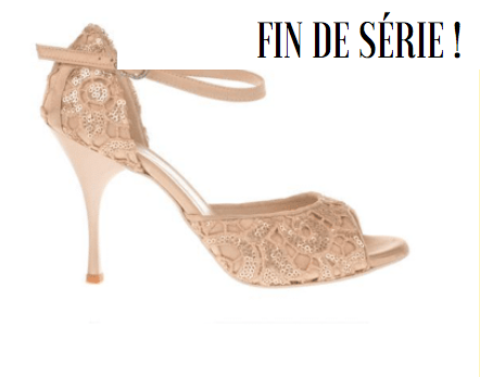 chaussure tango femme Bandolera Tangolera A8 Dentelle Bronze talon 8 Miltango