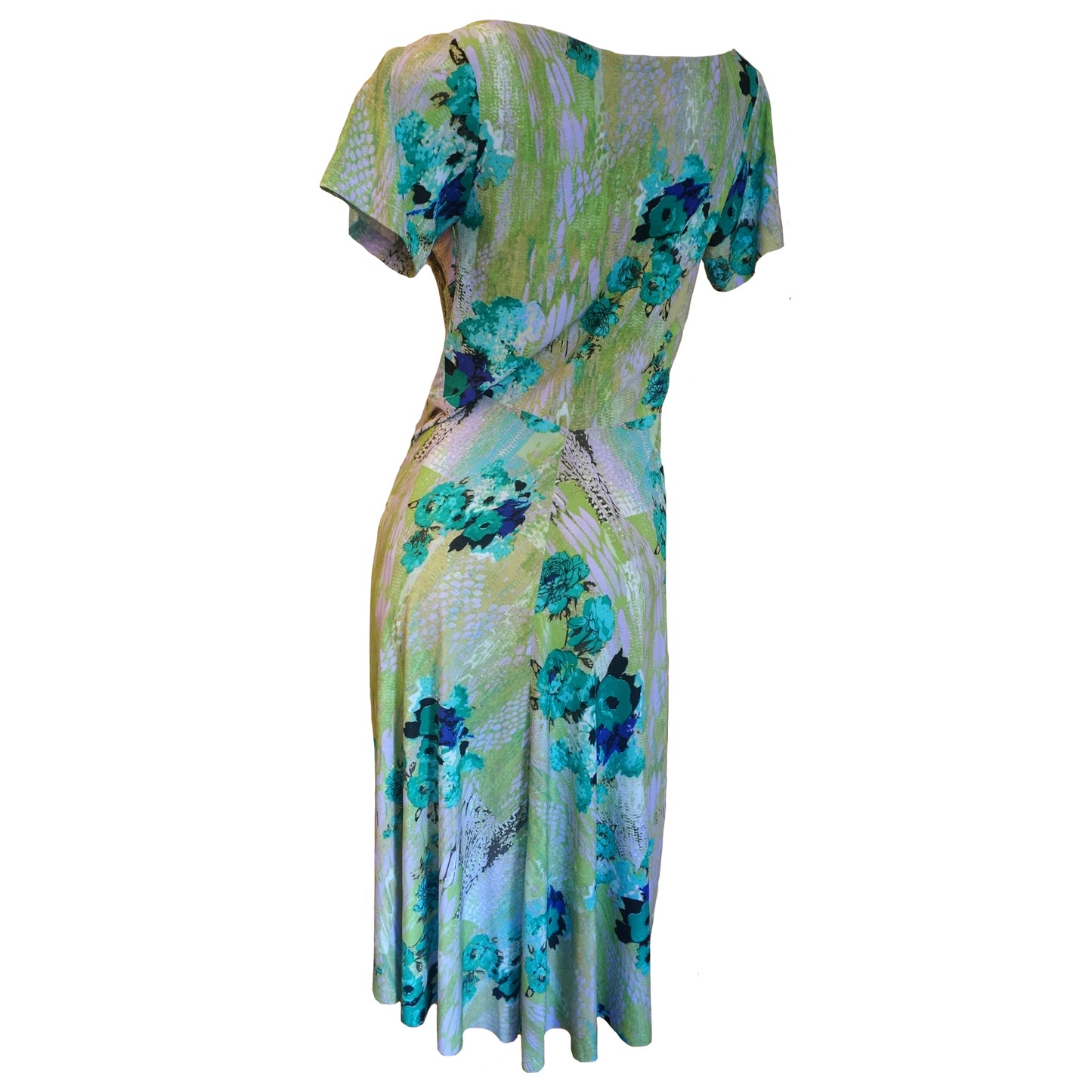 Collection Eugénie Saskine robe Joana verte fleurie