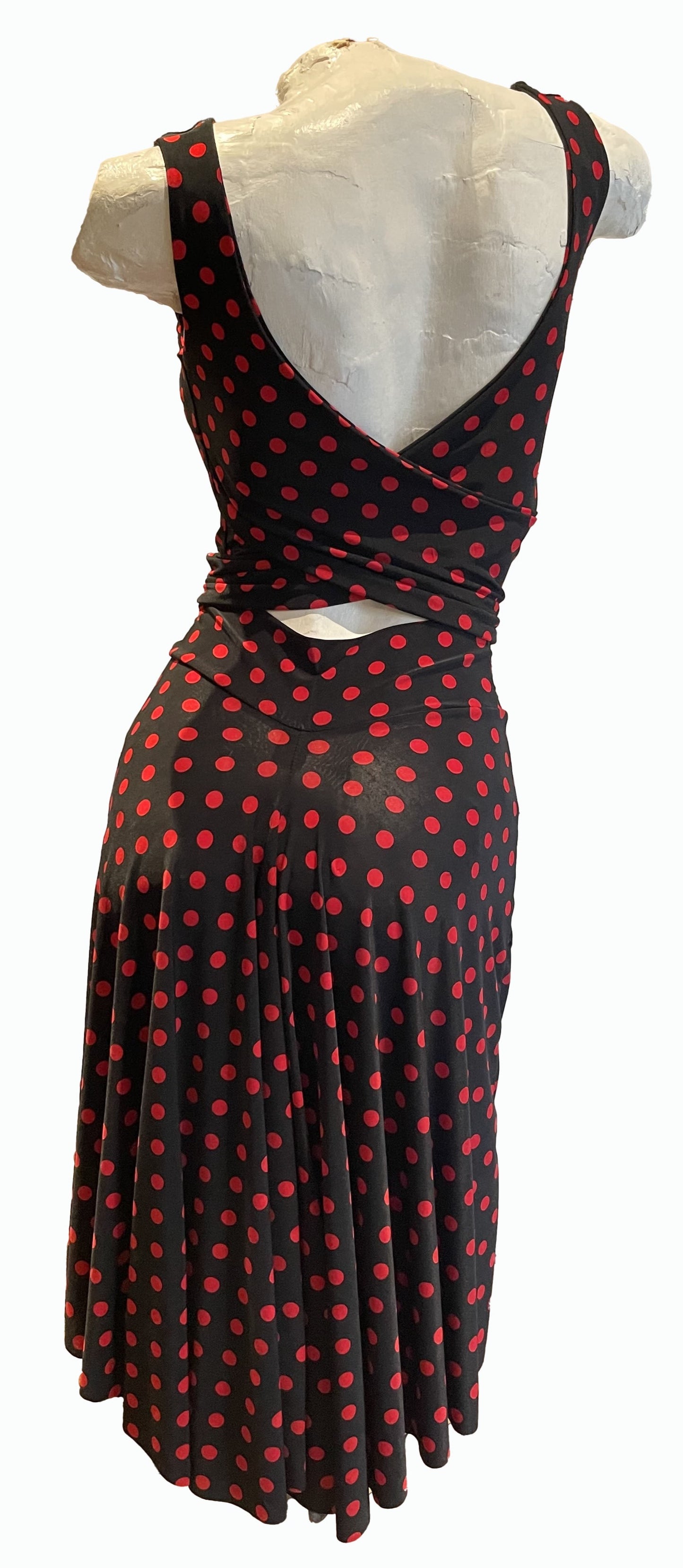 NOUVEAU Collection Tango Imagen Top Noir à pois rouge Tess. (Pois Moyens) UNIQUEMENT EN STOCK, PAS DE COMMANDE POSSIBLE EN ARGENTINE