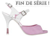 Princesse Tango A19B cuir blanc et daim rose