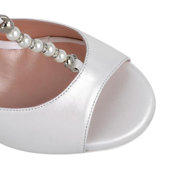 Princesse Tango A213 cuir blanc nacré perles