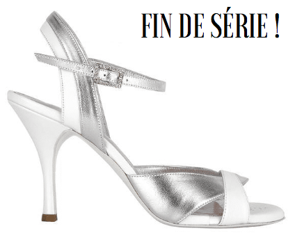 Princesse Tango A16 cuir blanc et argent