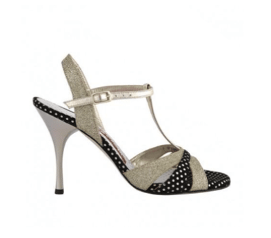 A6T Glitterino platino pois talon 9