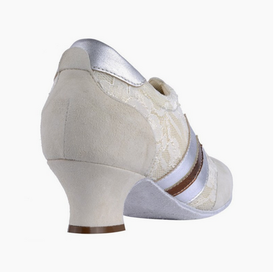Pratica donna Pizzo panna Tacco 4 cm