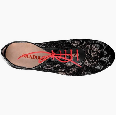 Pratica donna Pizzo nero Tacco Talon 4 cm