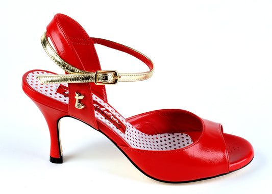 A2 Nappa Rosso Laminato Rosa talon 7