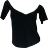 MJ 26 top noir col V manche courte