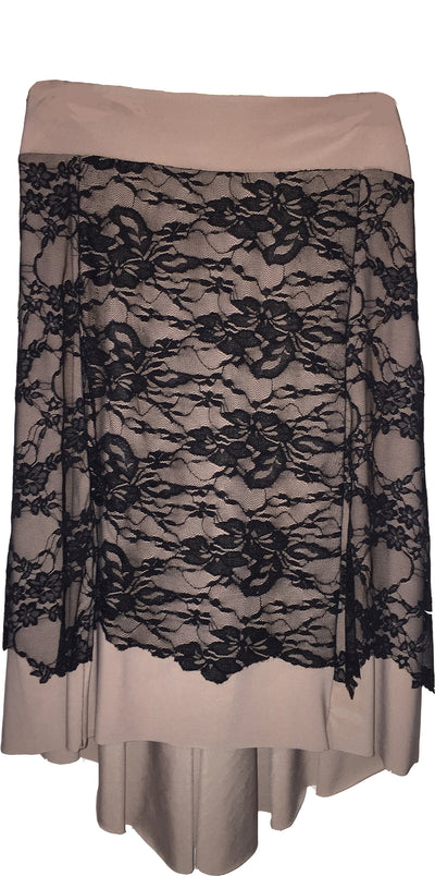 TI Jupe milonguera beige dentelle noire. UNIQUEMENT EN STOCK, PAS DE COMMANDE POSSIBLE EN ARGENTINE
