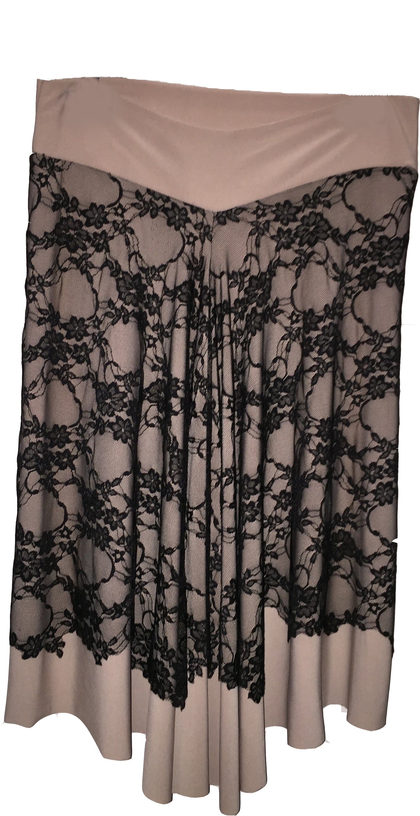 TI Jupe milonguera beige dentelle noire. UNIQUEMENT EN STOCK, PAS DE COMMANDE POSSIBLE EN ARGENTINE