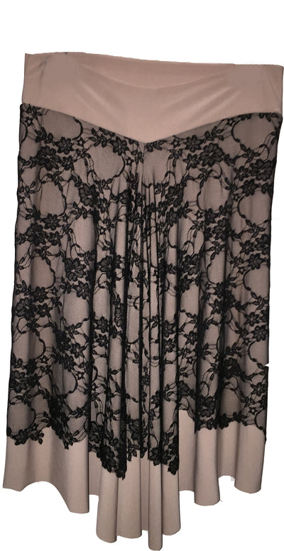 TI Jupe milonguera beige dentelle noire. UNIQUEMENT EN STOCK, PAS DE COMMANDE POSSIBLE EN ARGENTINE