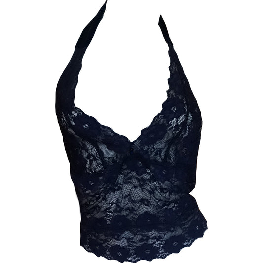 MJ 21 top dentelle bleu