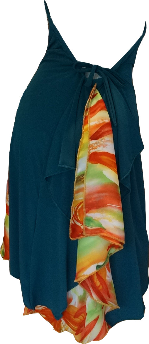 TI Robe verte motif fleuri PAS DE COMMANDE POUR CE PRODUIT