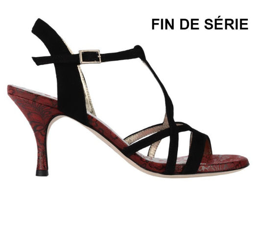 A11 Camoscio nero/Pizzo rosso talon 7 CODE "PROMO7€" UNIQUEMENT SUR LES ACHATS EN LIGNE LE TARIF LE MOINS CHER DE LA VENTE EN LIGNE EN FRANCE.﻿﻿