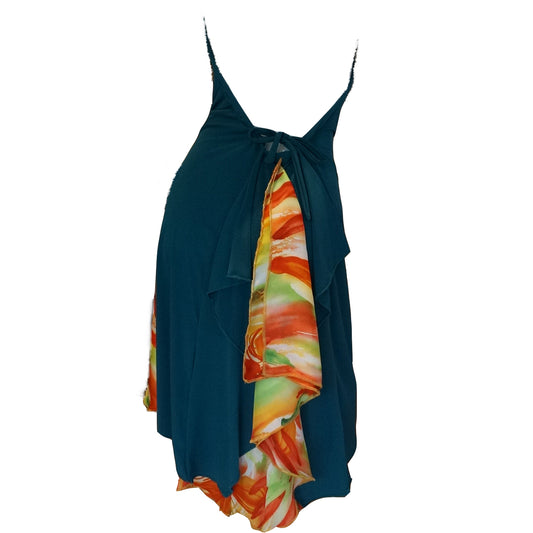 TI Robe verte motif fleuri PAS DE COMMANDE POUR CE PRODUIT
