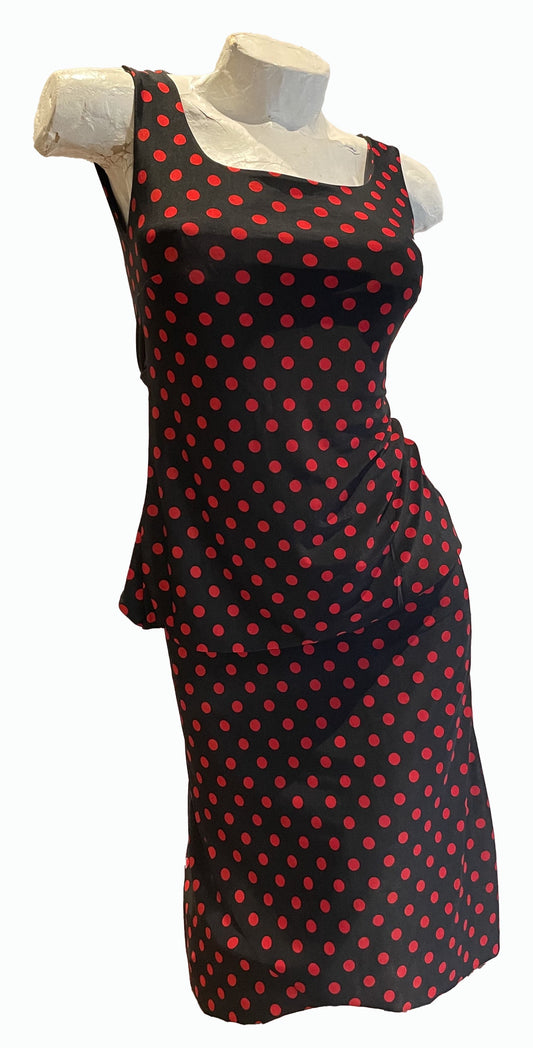 NOUVEAU Collection Tango Imagen Top Noir à pois rouge Tess. (Pois Moyens) UNIQUEMENT EN STOCK, PAS DE COMMANDE POSSIBLE EN ARGENTINE